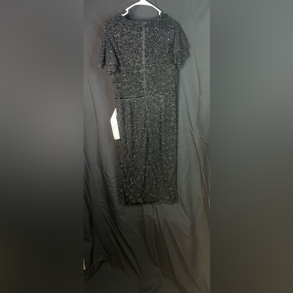 Mac Duggal 10827 NWT HAND BEADED FLOUNCE SLEEVE MIDI DRESS - Picture 6 of 14